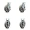 Service Caster 8 Inch Thermoplastic Rubber Caster Set with Roller Bearings 2 Brakes 2 Rigid SCC SCC-30CS820-TPRRF-TLB-2-R820-2 - alternate 1